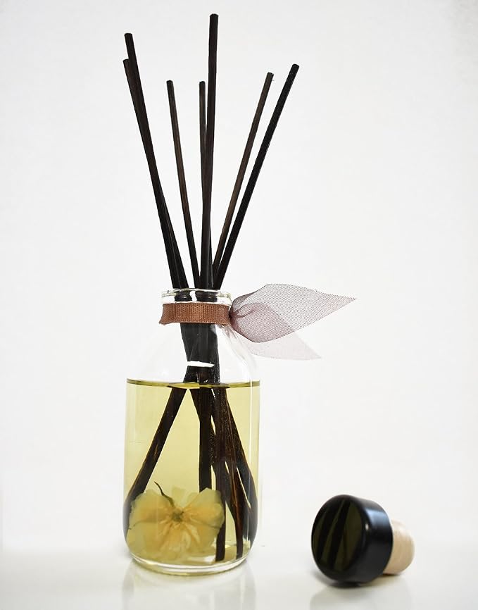 Reed Diffuser Set - Baltic Amber Scented Diffuser with Sticks | Home Fragrance Reed Diffuser for Bedroom, Bathroom Shelf Décor - Made in the USA