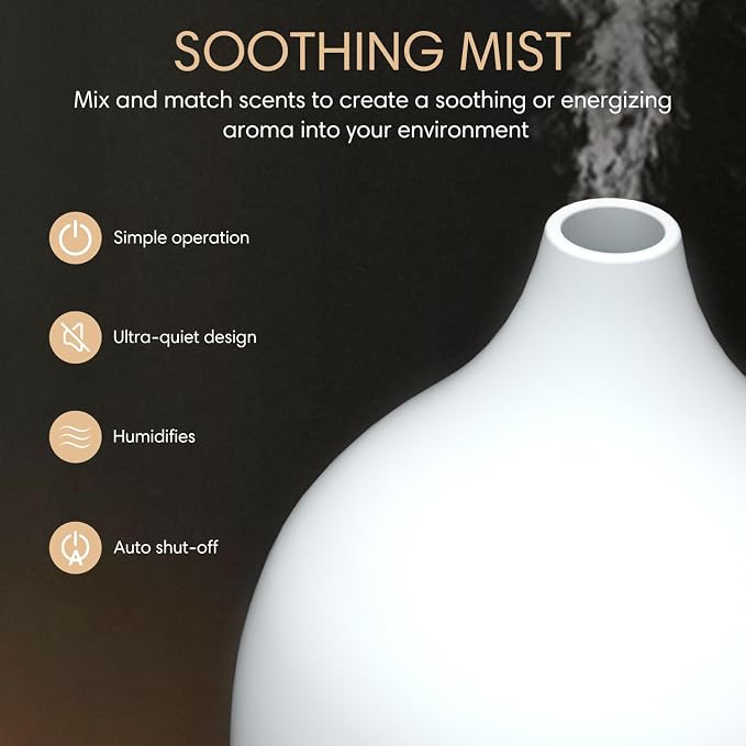 SALKING Essential Oil Diffuser 2 Pack, 100ml Aromatherapy Diffuser for Home | Cool Mist Humidifier with Auto Shut-Off, Ultrasonic Diffusers for Essential Oils, Warm White Lights, Quiet, Bedroom, Office