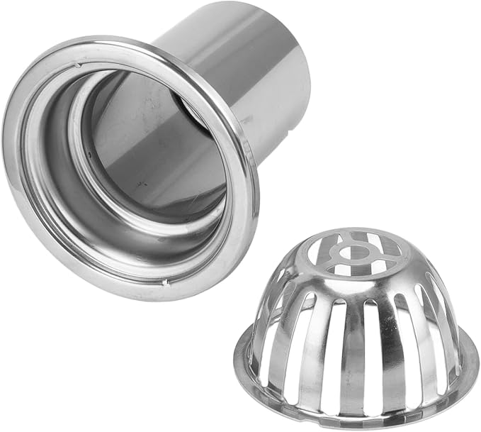 Roof Floor Drain Roof Dome Drain Cover Outdoor Anti Blocking Strainer Floor Line Leak Gutter Cleaning Tool Stainless Steel for Balconies Gardens Basements Restaurants(4in)