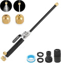 Jet Nozzle for Garden Hose, Metal Power Washer Wand with 2 Brass Nozzles, High Pressure Washer with Quick Connect Adapter for Car Wash, Patio, Window and Garden Watering（Black）