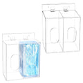 QWORK Acrylic Mask and Glove Dispenser Box 2 Pack – Space-Saving Double Compartment Holder