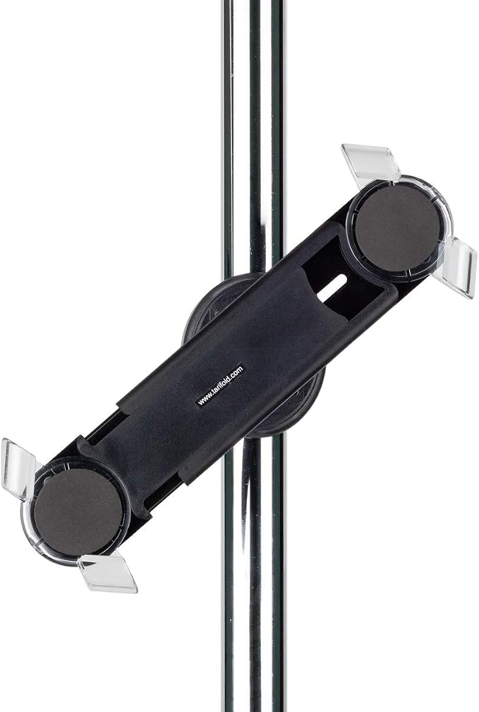Tarifold X-tend Pole Mount Tablet Holder, Fits 7-10 Inch Tablets, Black | Fits 7-10 inch tablets, 360-degree rotating holder, locking cap screws, secure transparent corners, heavy-duty pole clamp