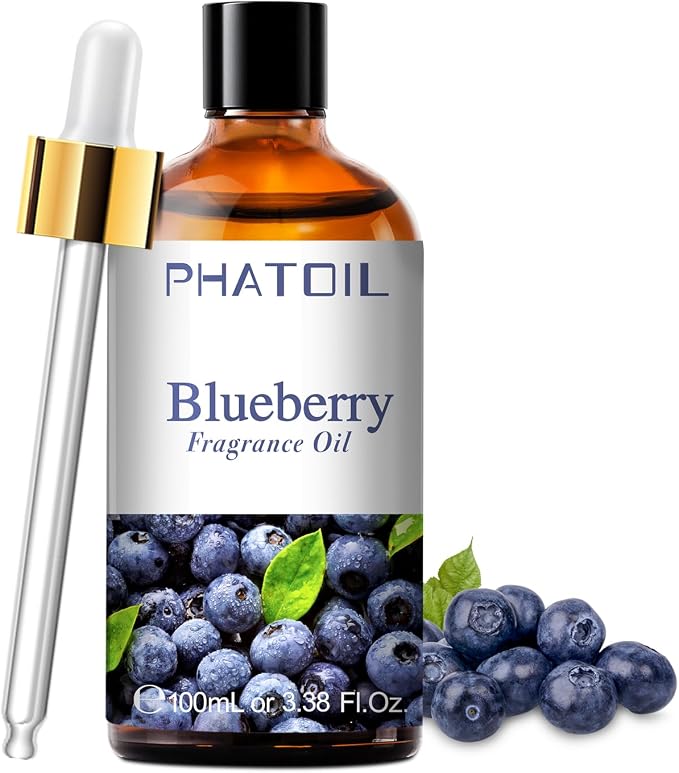 PHATOIL Blueberry Fragrance Oil for Diffuser Aromatherapy 3.38FL.OZ | Long Lasting Scented Oils For Humidifier, Air Freshener, DIY Soap Candle, Scent Project Making, Aroma Oil for Home Freshening