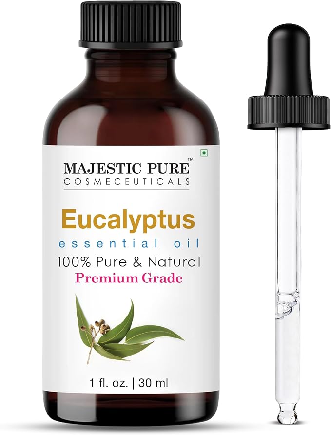 Majestic Pure Eucalyptus Essential Oil for Diffuser - 1 Fl Oz | 100% Natural Essentials Oils for home fragrance, diffuser use, massage, DIY candles, DIY soaps, Aromatherapy