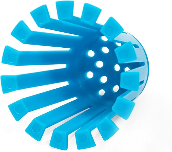 TubShroom Toss 21pk Disposable Bath Tub Drain Strainers - Hair Catcher Snare for Shower Bathtub to Prevent Clogged Drains, Traps Human and Pet Hair, One Year Supply (Blue)