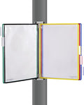 Tarifold Magnetic Wall Mount Reference System, 5 Pockets, Assorted | 5 double-sided PVC pockets hold 10 letter-size sheets, magnetic mounting plate, snap-on index tabs, easy to install