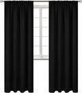 BGment 84 Inches Long Blackout Curtains for Bedroom - Thermal Insulated Room Darkening Drapes with Rod Pocket for Living Room, 52 x 84 Inch, 2 Panels, Black