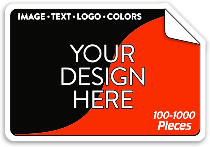 5-1000 Custom Vinyl Stickers - Upload Your own Image, Text, Design, Logo - Personalized Logo Labels for Handmade, Packaging, Bottle, Jars, Candle, Brand Stickers (Black, 3x2)