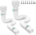 2 Pack Flexible Rain Gutter Downspout Extensions,Drain Downspout Extender,Gutter Extension Flexible,Down Spout Drain Extension Pipes,Extendable from 21 to 60 Inches (White)