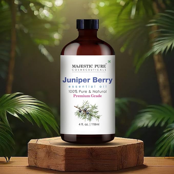 Majestic Pure Essential Oil with Glass Dropper - 100% Pure and Natural - Essential Oils for Diffuser, Aromatherapy, Soap and Candle Making, Juniper Essential Oil, Juniper Oil, 4 Fl Oz | 100% Pure & Natural Premium Grade Oil for Hair, Skin Care, Carrier...