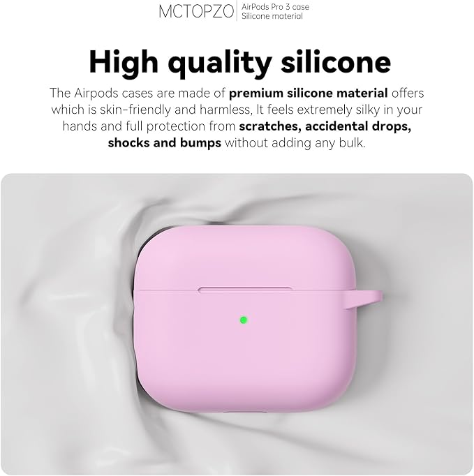 for AirPods Pro 3 Case 2025,Come with Cleaner Kit,Light Lilac | Silicone Protective Cover for Airpod Pro 3rd Generation Case with Keychain,for Women Men,One-Piece Design,Shockproof