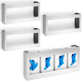 Blulu 4 Pack Glove Box Holder/Dispenser Stainless Steel Quad Wall Mounted Glove Box Organizer,10" H x 21" W x 3 3/4" D