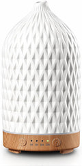 200ML Ceramic Essential Oil Diffuser for Home, Stone Diffuser | Ultrasonic Aromatherapy Diffuser & Air Humidifier for Bedroom, Office, Yoga, 7 LED Lights, Auto Shut-Off, 3 Timers, Rhombus