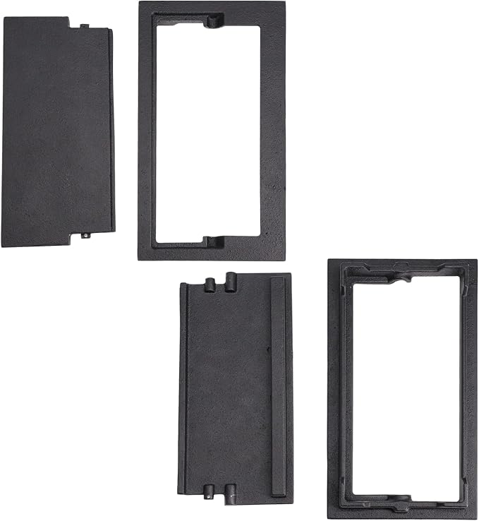 Hiorucet Cast Iron Fireplace Ash Dump Door Chimney Cleanout Door, Chimney Cleanout Cover, Ash Dump Cover, Fireplace Cleanout Cover Used to Isolate Ashes for Easy Cleanup of Debris, 4 1/2 by 8 5/8 Inch