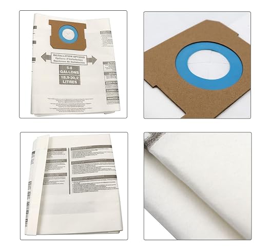 5 Pack Replacement Filter Bags 5-8 Gallon for Shop Vac Vacuum Type E - 9066100 90661 906-61, White
