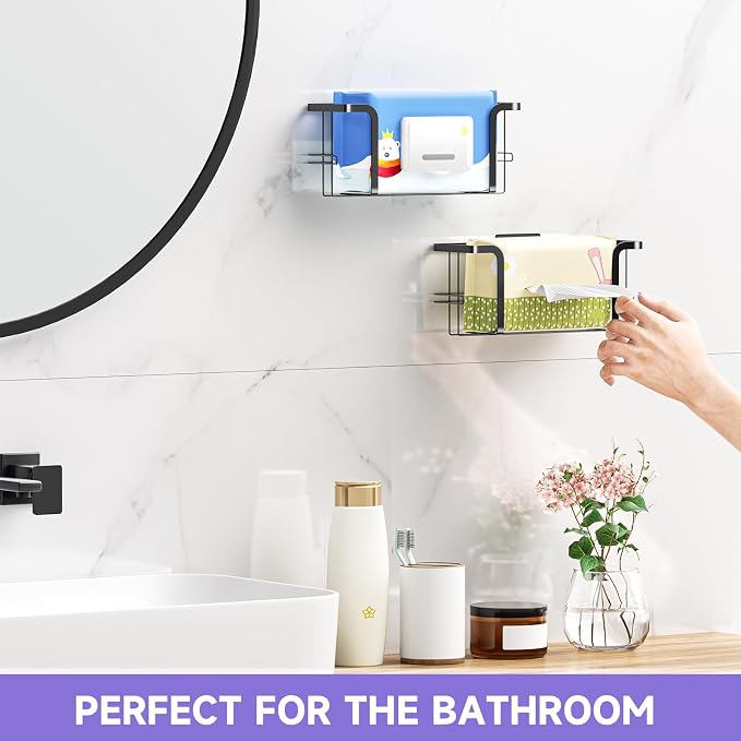Glove Box Holder for Wall Mount, Glove Dispenser | Rubber Glove Holder, Medical Gloves Organizer Storage, Tissue Box Holder, Disposable Latex Glove Box Rack for Lab, Kitchen