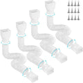 Gutterlix 4 Pack Flexible Gutter Downspout Extensions Extendable from 21" to 67", Downspout Extender Comes with Adapters, Thickened Down spout Drain Extension for Rainwater Drainage(White)