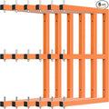 Lumber Rack Wall-Mounted Lumber Storage Rack, Heavy Duty Wood Storage Racks with 9-Level System, 1980 LB Sturdy Garage Wood Organizer, Orange Lumber Metal Racks for Indoor and Outdoor (6 Pack)