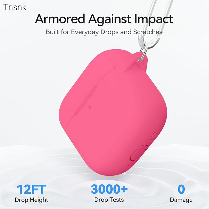 for AirPods 4 Case with Magnetic Cover, TNSNK Silicone AirPod 4 Case Cover Compatible with Apple Airpods 4th Gen 2024, Shockproof Protective Cases for Women Girly with Cleaner Kit and Keychain