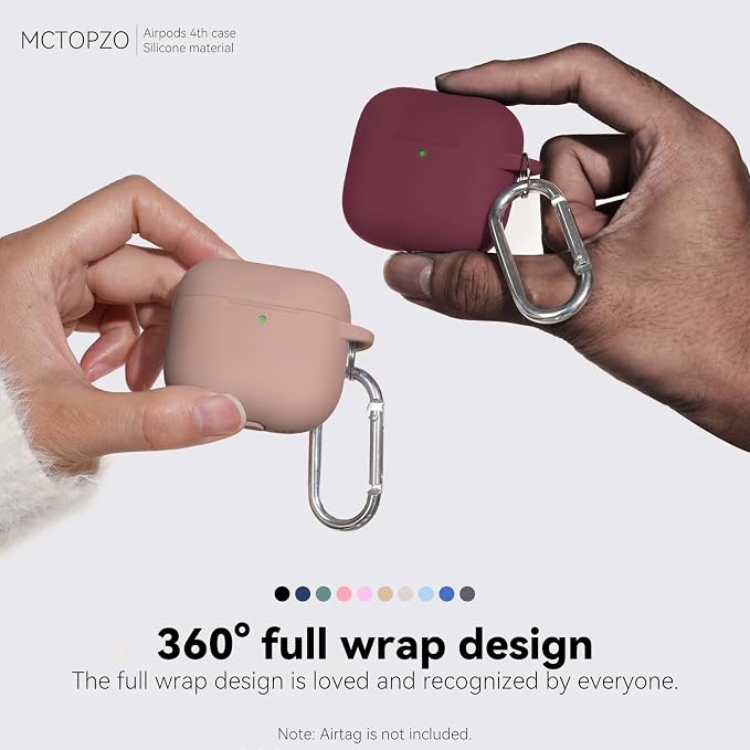for AirPods 4 Case 2024 with Cleaner Kit & Keychain-Wine Red | Silicone Protective Cover for Apple AirPods 4th Generation Case,for Women Men,One-Piece Design,Shockproof,Dust Proof