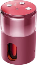 Waterless Essential Oil Diffuser: 𝟗-𝐂𝐨𝐥𝐨𝐫 𝐋𝐄𝐃 Bright Red | Portable Scent Diffuser - No Water No Heat For Pure Aroma - 48H Battery 3 Mist Levels & 4 Timers for Car Office
