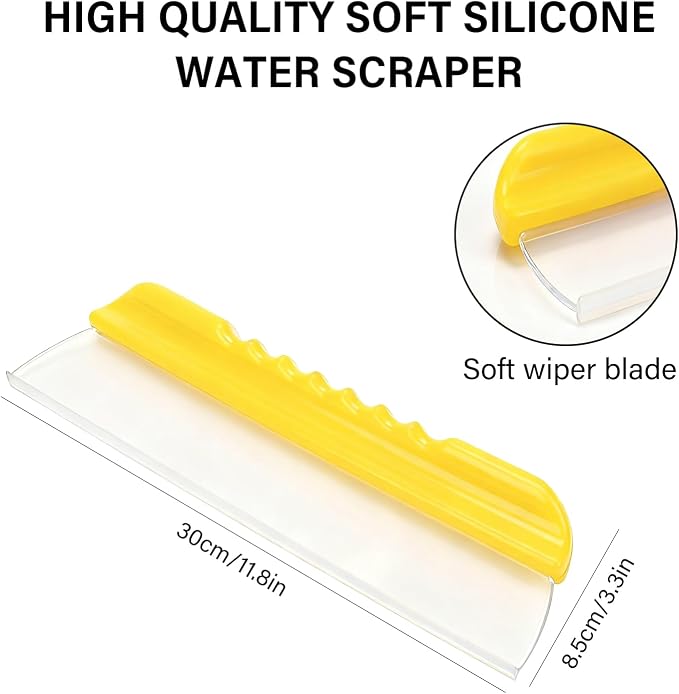 2 Pack 12inch car Squeegee,Silicone Squeegee,car Window Squeegee,Flexible T-Bar Water Blade for Car for Car Or Home Use,Washing,Wiping Glass, Mirror,Shower Doors