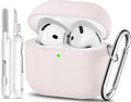 for AirPods 4 Case, TNSNK Silicone AirPod 4 Case Cover Compatible with Apple Airpods 4th Gen, Shockproof Protective Cases for Women Girly with Cleaner Kit and Keychain, Front LED Visible