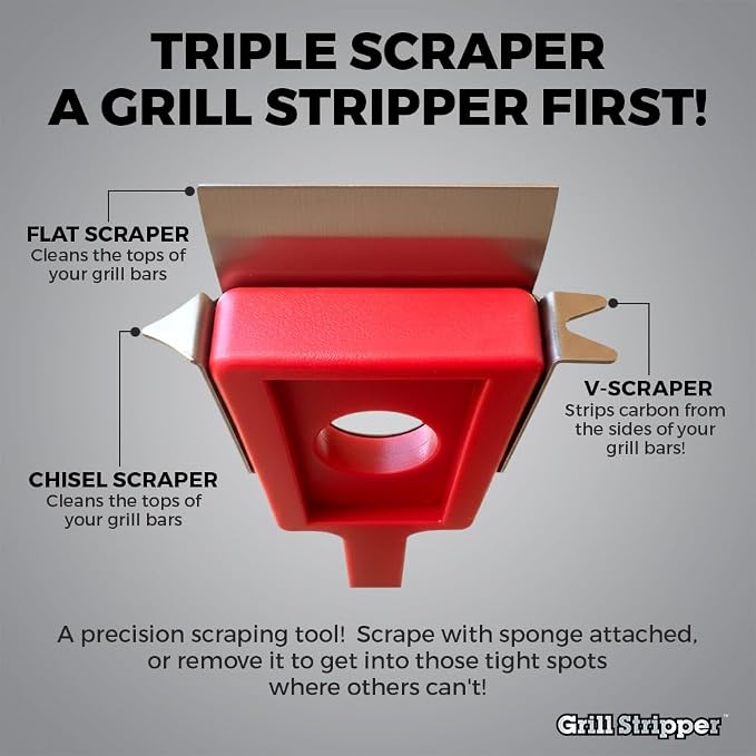 Grill Stripper Bristle Free BBQ Grill Brush for Outdoor Grill Cleaner Tool | Grill Scrubber with Flame-Resistant Steam Sponge & Grill Scraper, Safe Wireless Grill Cleaning Brush - Must-Have Grill Tool
