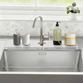 Sink Water Splash Guard, Stone Faucet Mat for Kitchen Sink, Water Absorbing Stone Drying Tray for Bathroom, Prevent Moisture for Kitchen Bathroom Counter, Matte white, 30" x 4"