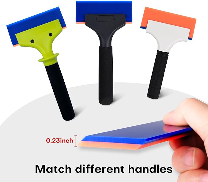 NEWISHTOOL 2 Pack Rubber Squeegee (5-Inch Replacement Blade, No Handle) | Tint Squeegee for Water Removal, Glass Cleaning, PPF Installing and Window Film Application