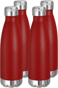 VEGOND 17oz Stainless Steel Water Bottles Bulk, Reusable Metal Sports Water Bottle Keeps Drink Hot and Cold, BPA Free Double Wall Vacuum Cola Shape Insulated Water Bottles for Camping Gym, 4 Pack