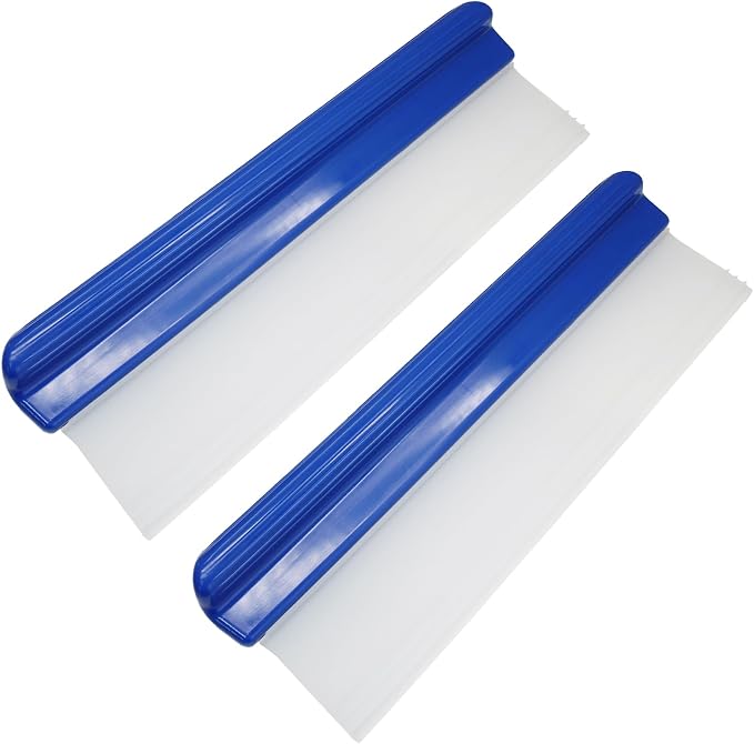 Uenhoy 2 Pack Car Squeegee 12 Inches, Flexible Car Water Scraper, Blue | Automotive Wiper, Silicone Water Blade for Car Windshield, Window, Home Glass