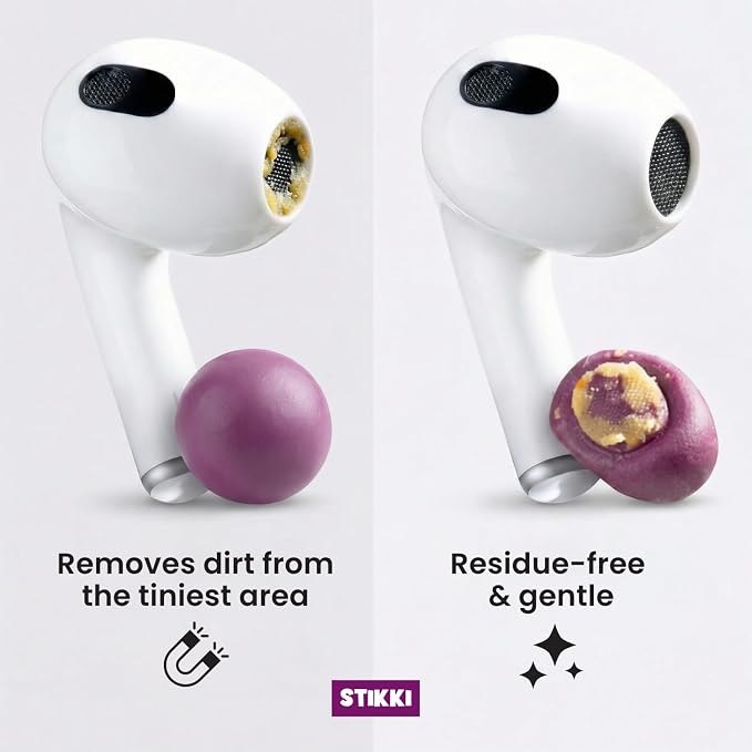 STIKKI Cleaning Putty & Precision Tools - Earbud, Port & Phone Cleaning Kit | Compatible with iPhone & AirPod, Putty for Phone Speaker & Electronics, USB-C Charging Port Cleaner Tool, Leaves No Residue