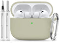Ljusmicker for AirPods Pro 3 Case 2025 with Cleaner Kit,Khaki | Soft Silicone Protective Cover for Apple AirPod Pro 3rd Generation Case with Keychain for Women Men,Shockproof