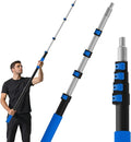 26FT Reach Telescopic Extension Pole, 5-20FT Paint Roller Extension Pole with Flip-Lock Design, Aluminum Alloy Threaded Head for Painting Cleaning Dusting & Window Washing Tools