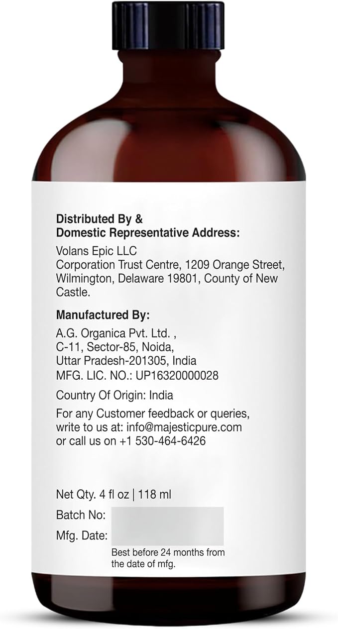 Majestic Pure Eucalyptus Essential Oil for Diffuser - 4 Fl Oz | 100% Natural Essentials Oils Ideal for Humidifier, Air Freshening, Cleaning Home, Bath, Steam Inhalation and Massage