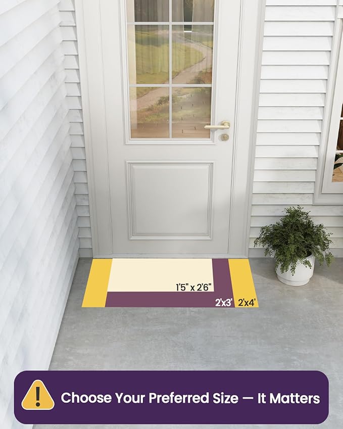 DEXI Front Door Mat Outside Entrance, Heavy Duty Non Slip Low Profile Doormat for Entryway, Trap Dirt and Moisture Welcome Mats, Easy Clean, Patio, Garage, 3x2, Blue