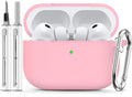 Ljusmicker for AirPods Pro 3 Case 2025 with Cleaner Kit,Pink | Soft Silicone Protective Cover for Apple AirPod Pro 3rd Generation Case with Keychain for Women Men,Shockproof