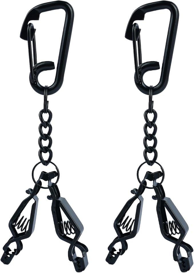KUNN Glove Clip Stainless Steel Carabiner with Double-End Alligator Clip for Work Gloves, Glove Holder for Wall Mount