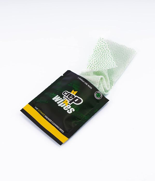 Crep Protect Shoe Wipes - Biodegradable, Dual-Sided Sneaker Cleaning Wipes for Quick Dirt & Scuff Removal - Individually Wrapped (Pack of 12)