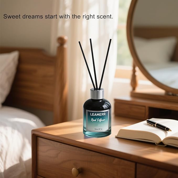 Luxury Hotel White Tea Reed Diffuser, 4oz (120ml) Clean Woody Floral Accord Scent Perfect for Home, Bathroom, Office & Room Decor