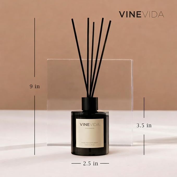 VINEVIDA | Water Lily | Reed Diffuser for Home & Bathroom | Long-Lasting Scent Sticks Set | Oil Stick Diffuser | Bathroom Scent