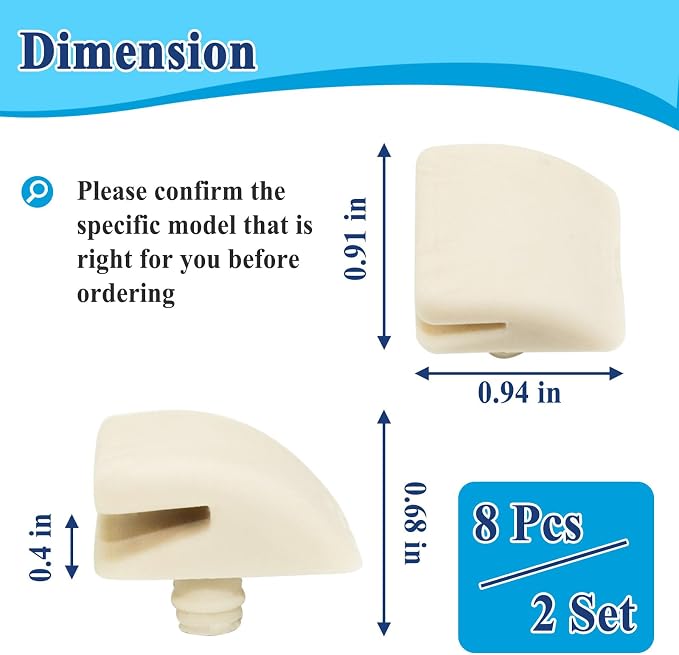 8Pcs AXV014SP Pool Cleaner Bottom Slotted Shoe Kits, Anti-Slip and Increase Efficiency