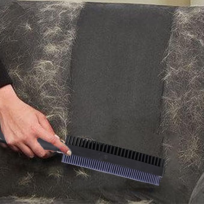 Premium Rubber Pet Hair Brush - Removes Hair from Couches & Pets' Coats B