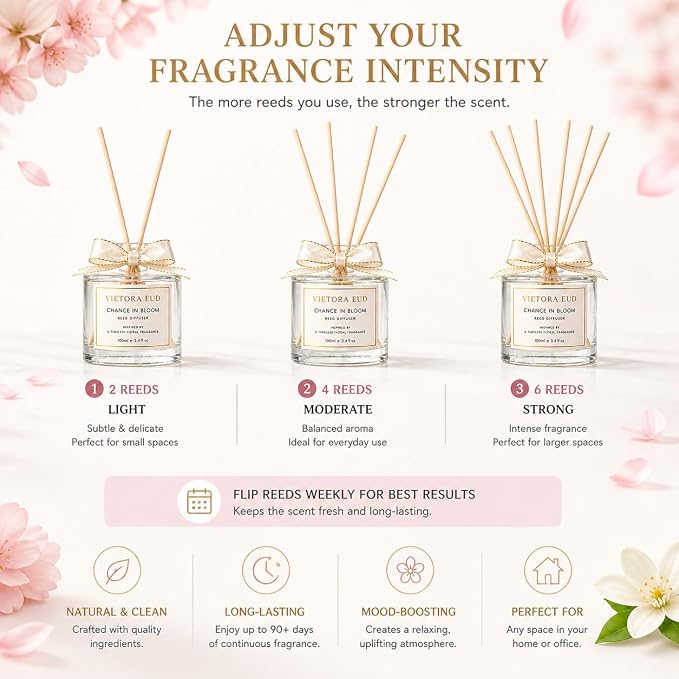 Chance Reed Diffuser-Inspired by Chance Perfume, 3.5 Fl Oz | Long-lasting Disigner-perfume Fragrance for 12 weeks, Flame-free,Non-toxic for Home & Office, A Elegant Gift
