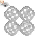 4 Pieces Drain Covers Hair Stopper for Shower Drain Bathtub Stopper Home Drain Protectors with Sucker Water Trap Sink Cover for Bathroom Bathtub and Kitchen (2 Gray+2 Gray)