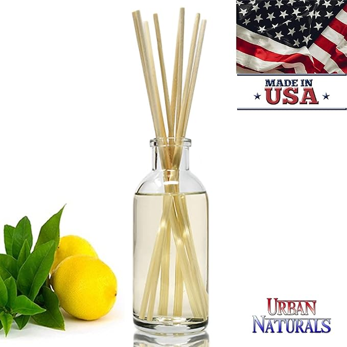 Reed Diffuser Set, Lemon Verbena - Bathroom Shelf Décor | Reed Sticks, Tart, Citrus with fruity notes of Bergamot & Greens, A Cheerful Gift Idea, Made in the USA