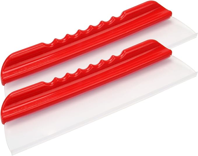 2 Pack 12inch car Squeegee,Silicone Squeegee,car Window Squeegee,Flexible T-Bar Water Blade for Car for Car Or Home Use,Washing,Wiping Glass, Mirror,Shower Doors,Red