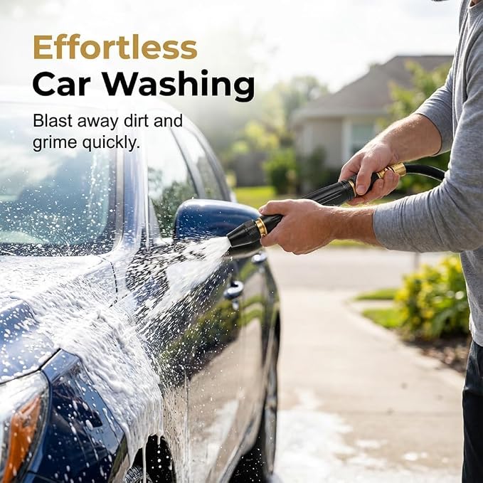 High Pressure Power Washer Nozzle with Connector Set,Direct spray gun,Power Jet Water with Three Spray Modes, This product is only suitable for water pipes with an inner diameter of 4.7 inches or less