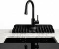 Premium Kitchen Sink Splash Guard – 16" x 5.7" Silicone Faucet Mat with Secure Pressure Clip, True 10° 3D Drainage(No Pooling), Anti-Lift Design, Flexible Leak-Sealing Ring, Non-Slip Fit Behind Faucet